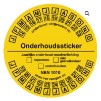 Onderhoudssticker noodverlichting