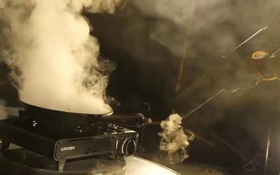 Firemill brandblusser test met een vetbrand