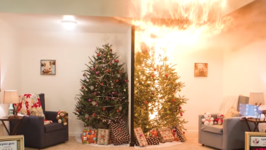 Kerstbomen zijn heel brandbaar!