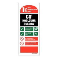 Aanduidingslabel CO2 brandblusser gebruiksaanwijzing