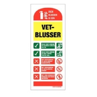 Aanduidingslabel vetbrandblusser gebruiksaanwijzing