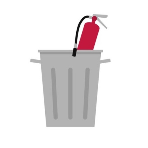 Afvoeren oude brandblussers minder dan 5 stuks