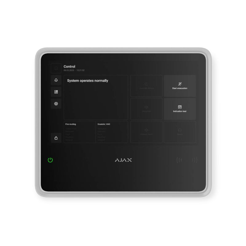 AJAX draadloze Fire HUB EN54 brandmeldpaneel wit