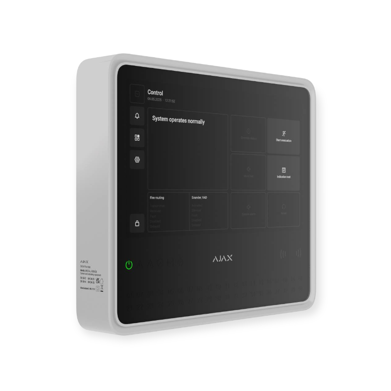 AJAX draadloze Fire HUB EN54 brandmeldpaneel wit