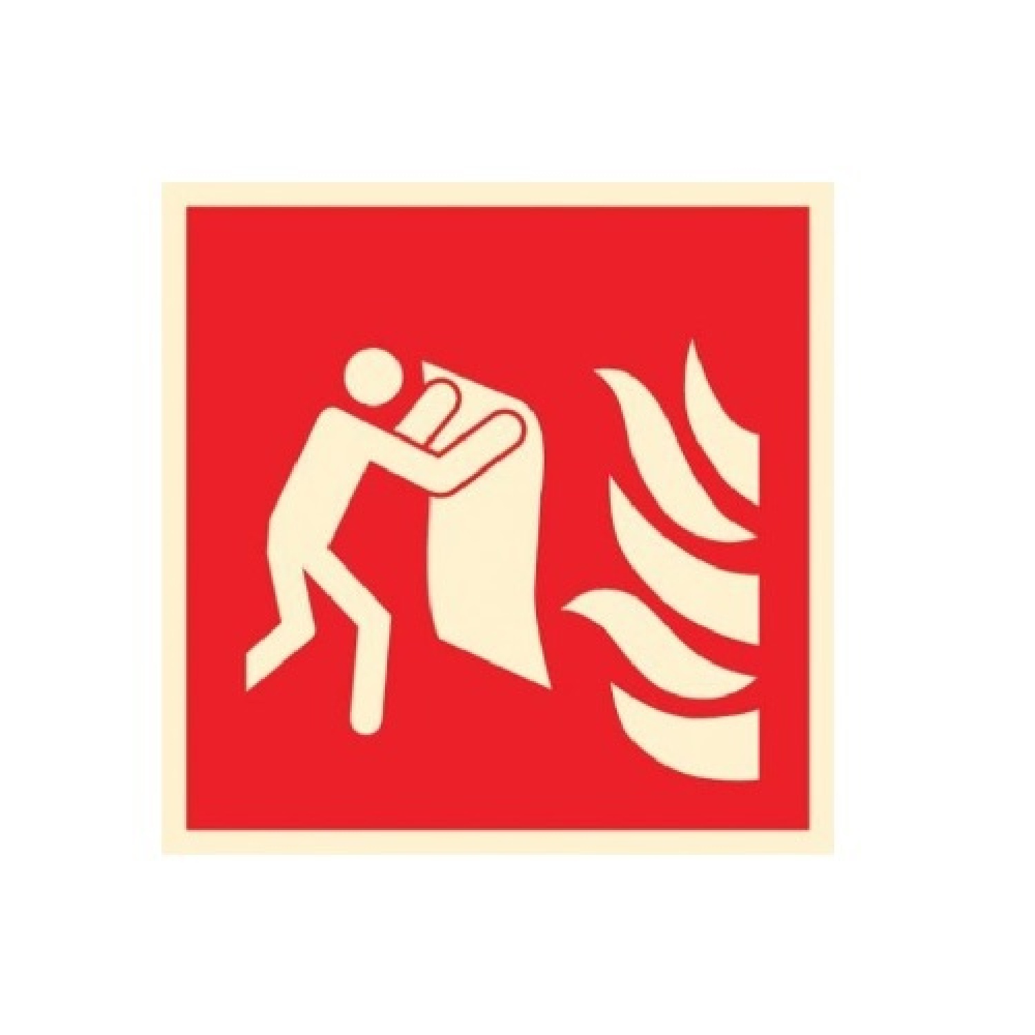 Blusdeken kunststof pictogram nalichtend 200x200mm