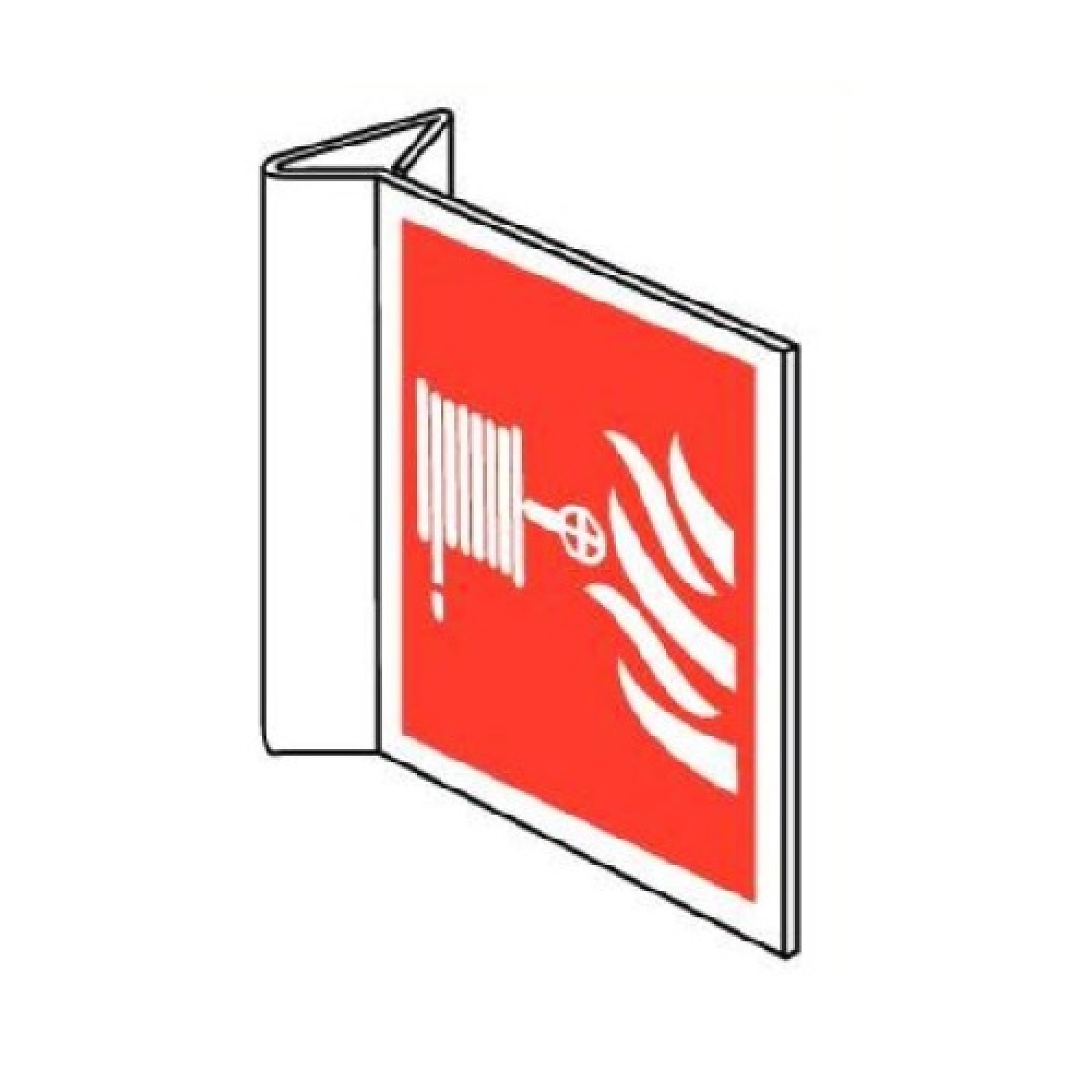 Brandslanghaspel haaks pictogram kunststof 200x200mm