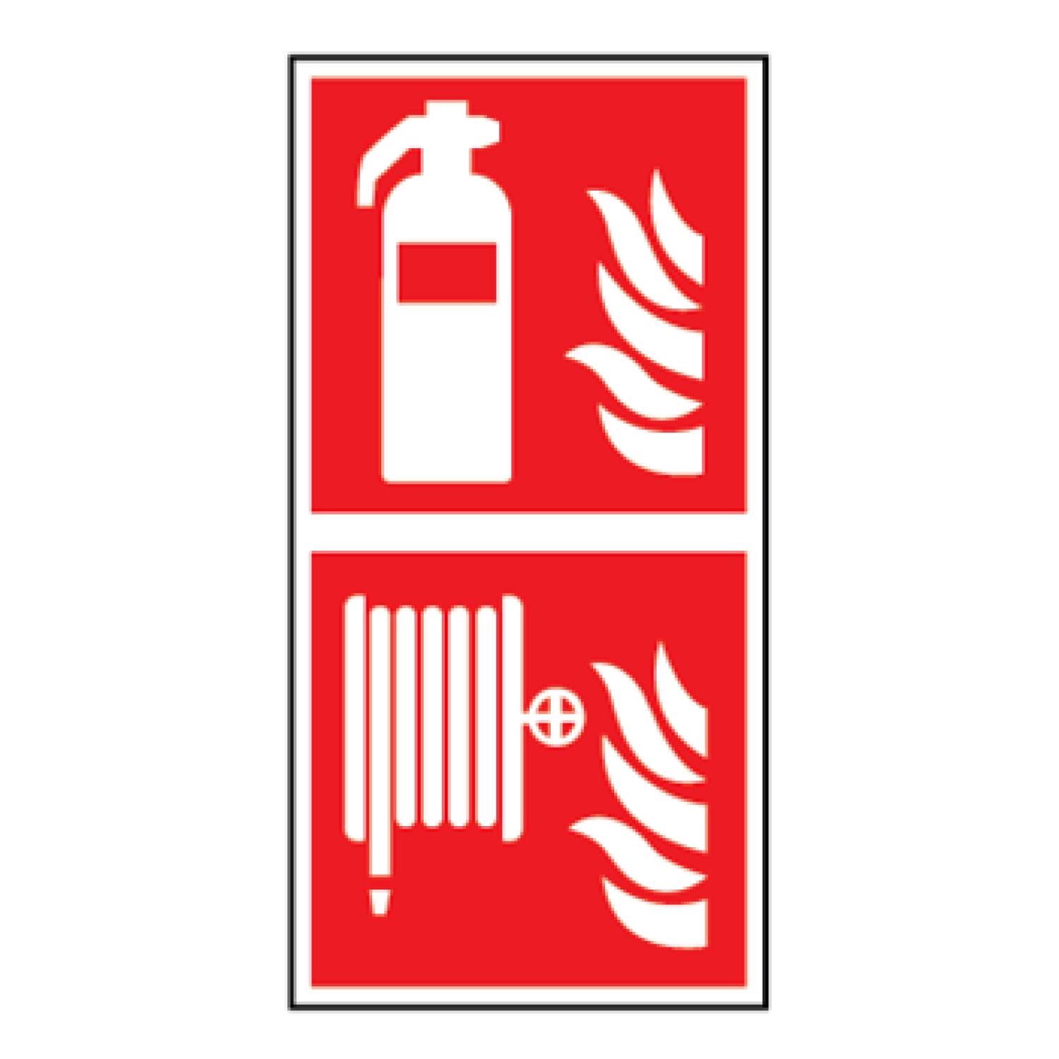 Combinatie pictogram Brandblusser en Brandslang kunststof 300x150 mm