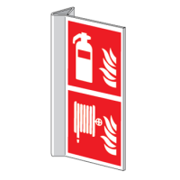 Combinatie pictogram Brandblusser en Brandslang haaks kunststof diverse maten