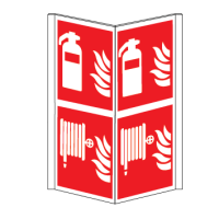 Combinatie pictogram Brandblusser en Brandslang panoramisch kunststof diverse maten