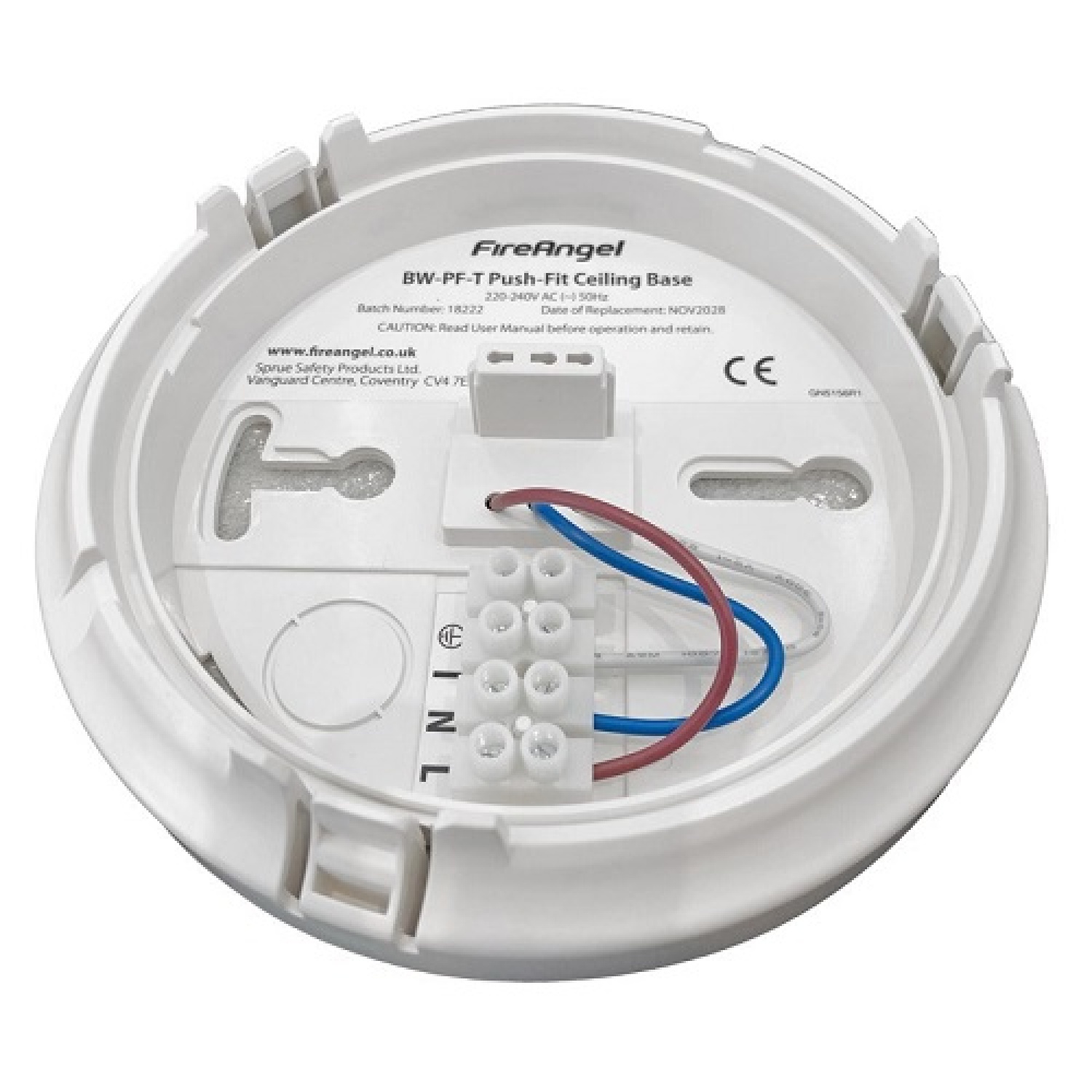 Fireangel BW-PF-T Push-Fit opbouwsokkel