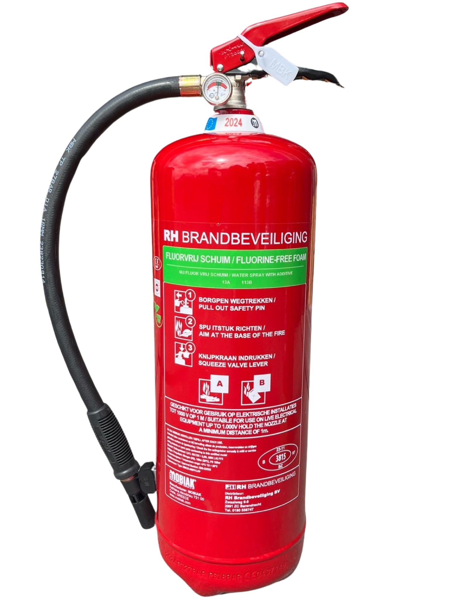 Fluorvrij 6 liter brandblusser