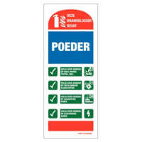 Aanduidingslabel poederblusser gebruiksaanwijzing