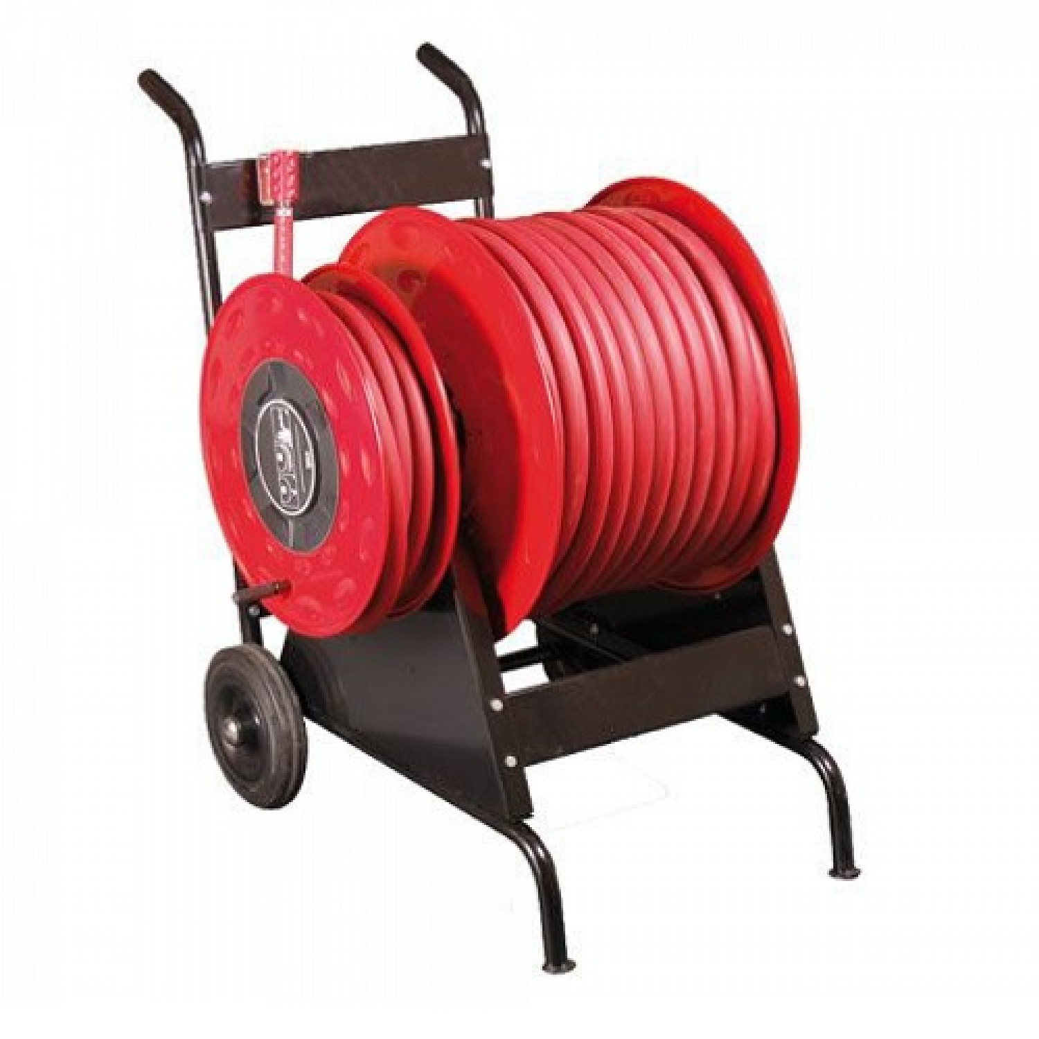 Haspelkar 40 meter 1" met 30 meter 3/4 brandslanghaspel