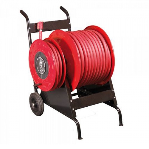 Haspelkar 70 meter 1" met 25 meter 3/4 brandslanghaspel