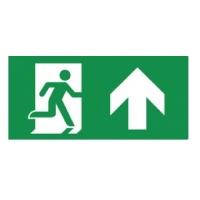 Nooduitgang kunststof pictogram rechtdoor 150x300mm