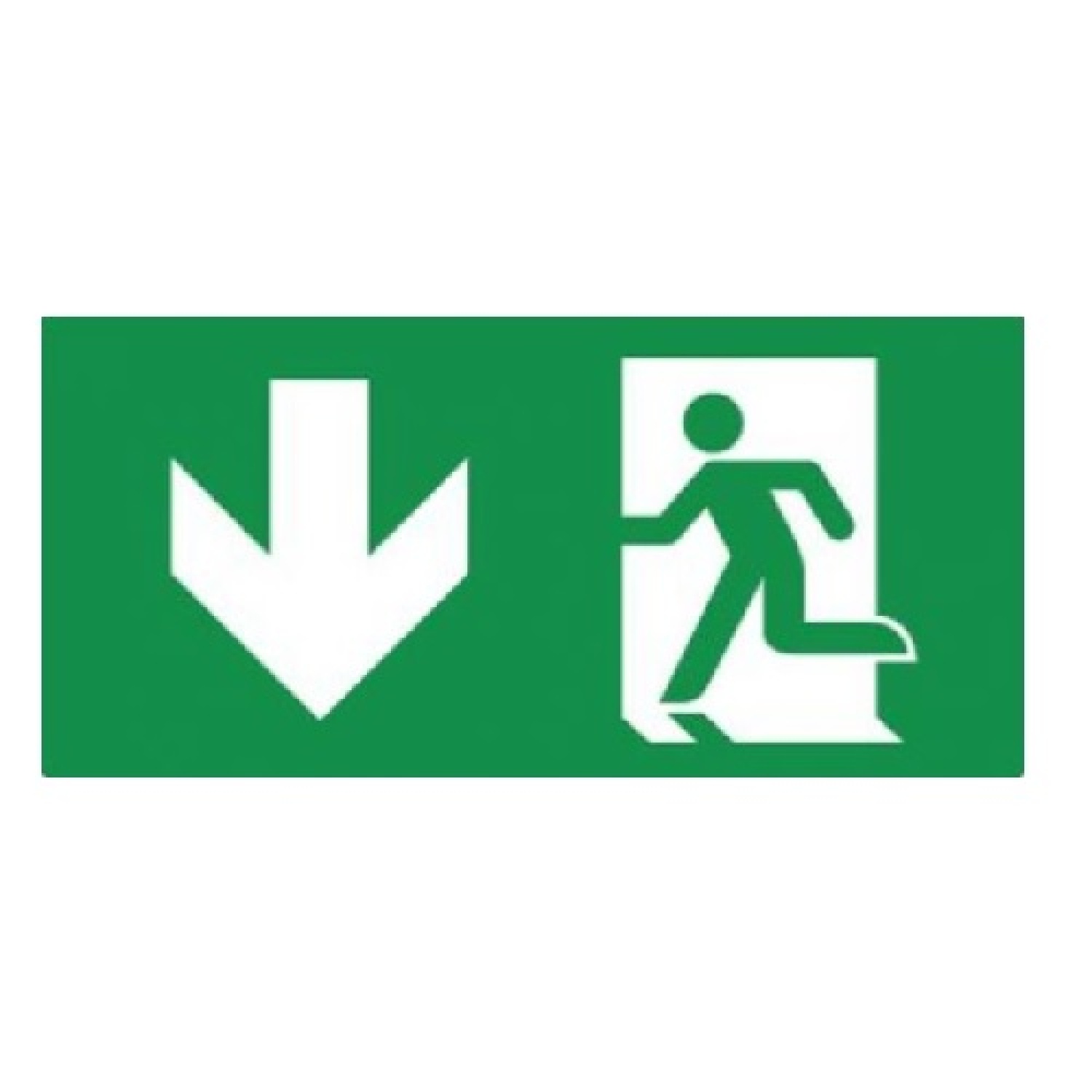 Nooduitgang kunststof pictogram rechtdoor links 150x300mm