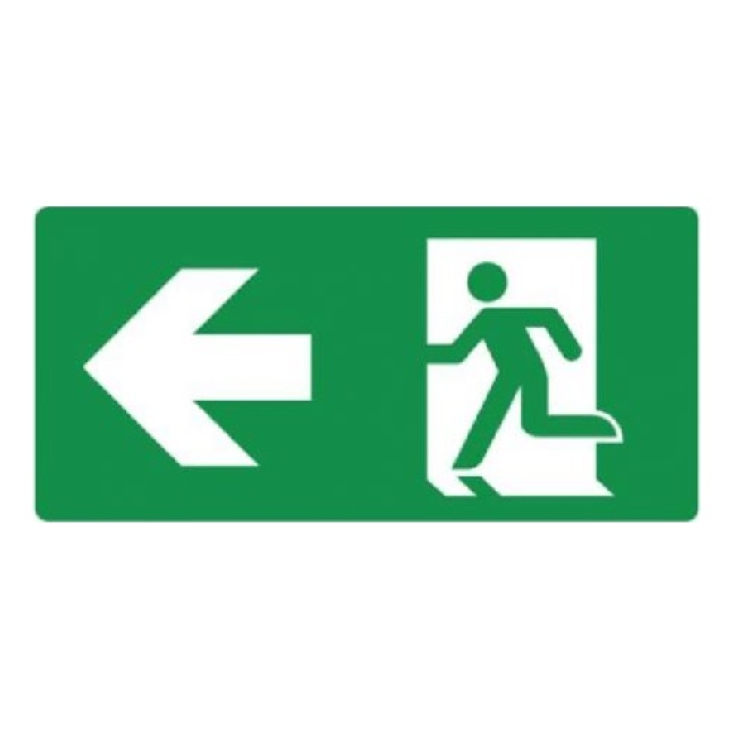 Nooduitgang kunststof pictogram links 150x300mm