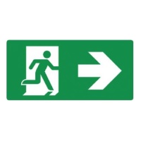 Nooduitgang kunststof pictogram rechts 150x300mm