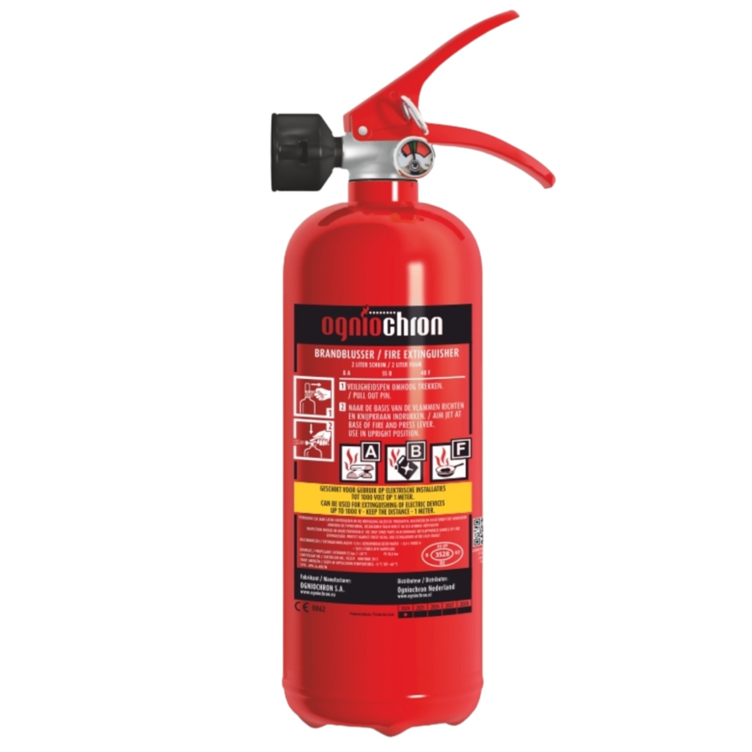 Ogniochron GPN-2X ABF/FF schuim/vetblusser – 2 Liter (Inclusief Beugel & Keuring)