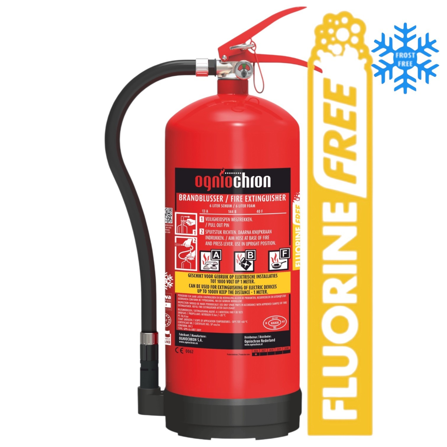 Ogniochron AB PFAS vrije schuimblusser 6 liter Vorstvrij