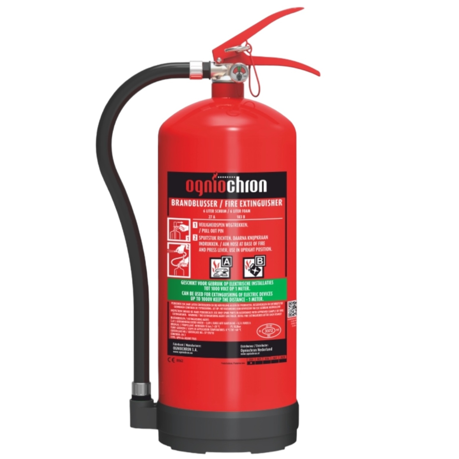 Ogniochron AB Schuimblusser 6 liter engels en nederlands etiket