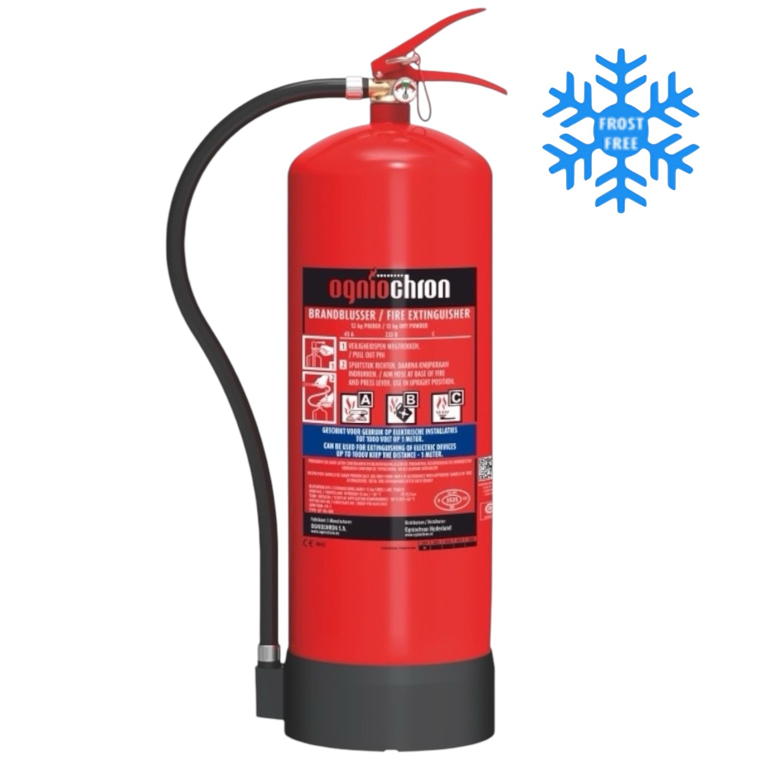 Ogniochron ABC Poederblusser 12 kilo Nederlands en Engels etiket