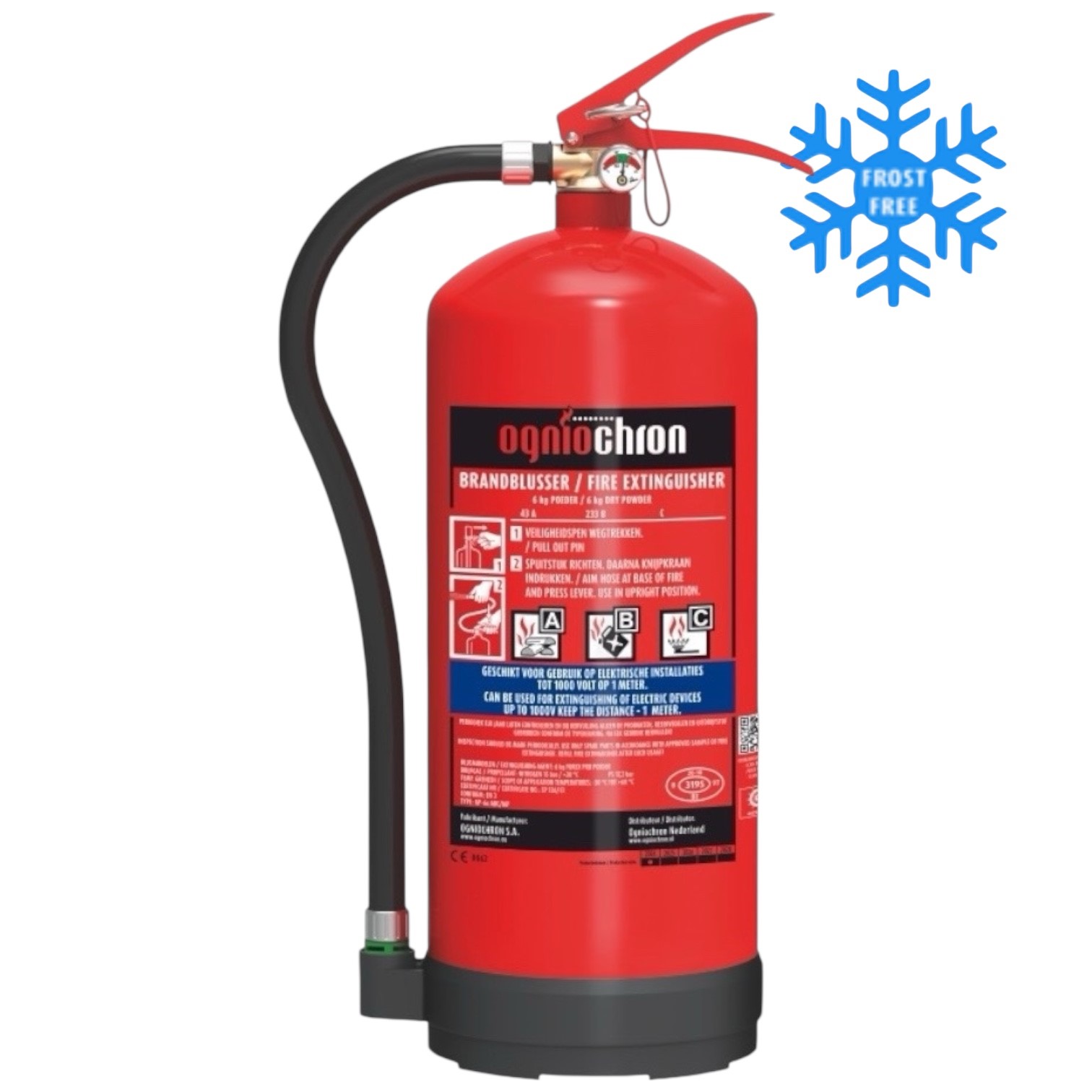 Ogniochron ABC Poederblusser 6 kilo Nederlands en Engels etiket