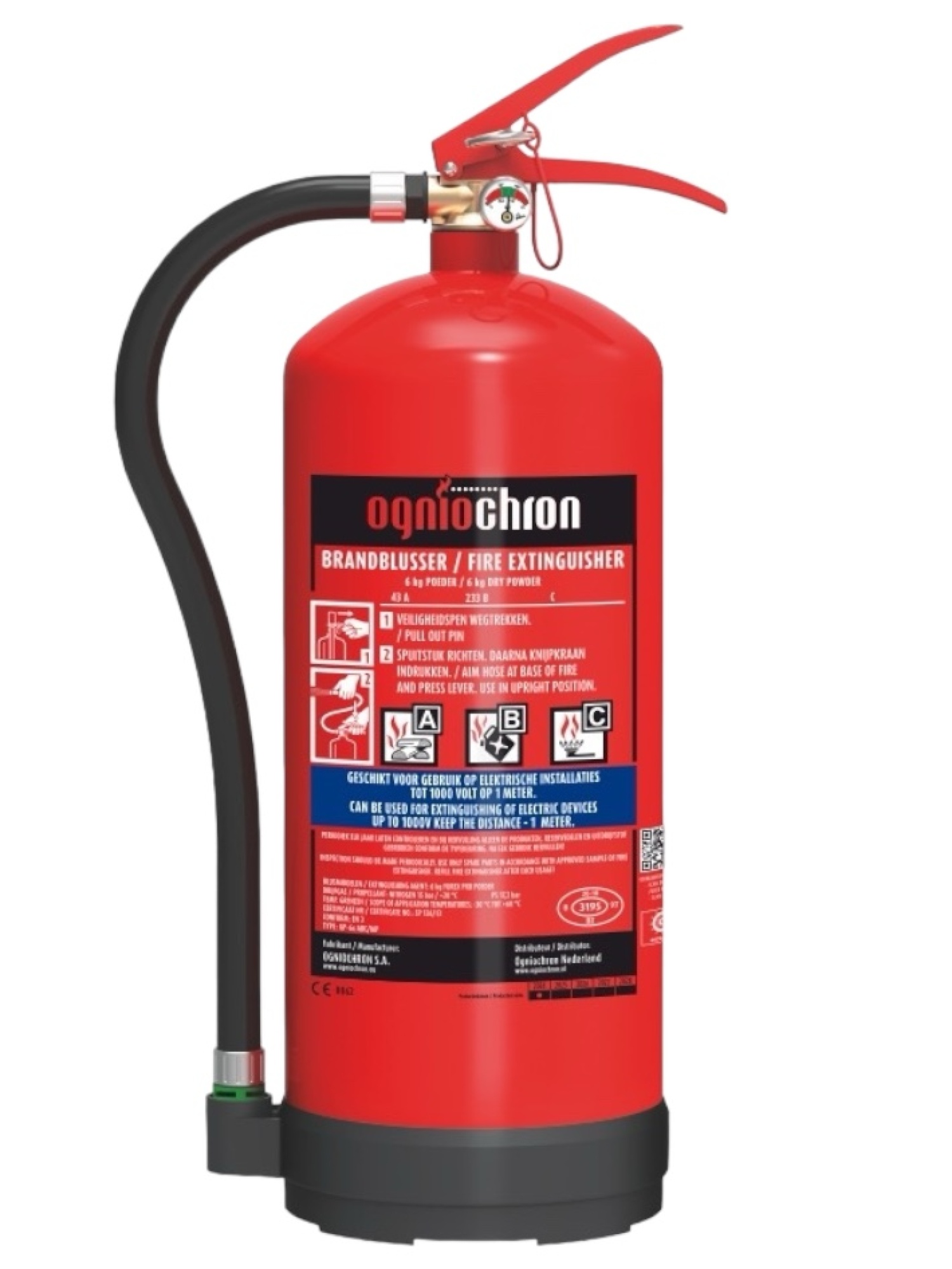 Ogniochron ABC Poederblusser 6 kilo Nederlands en Engels etiket