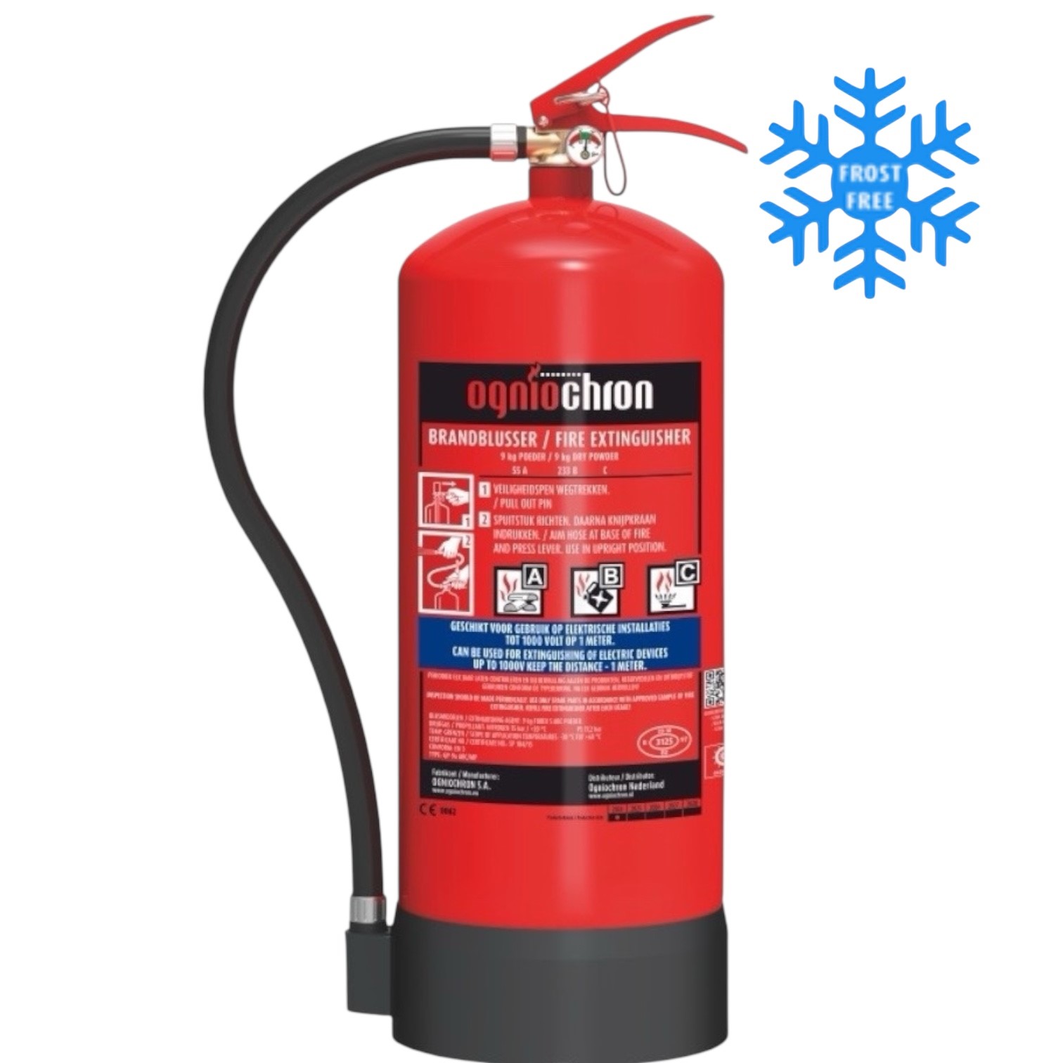 Ogniochron ABC Poederblusser 9 kilo Nederlands en Engels etiket