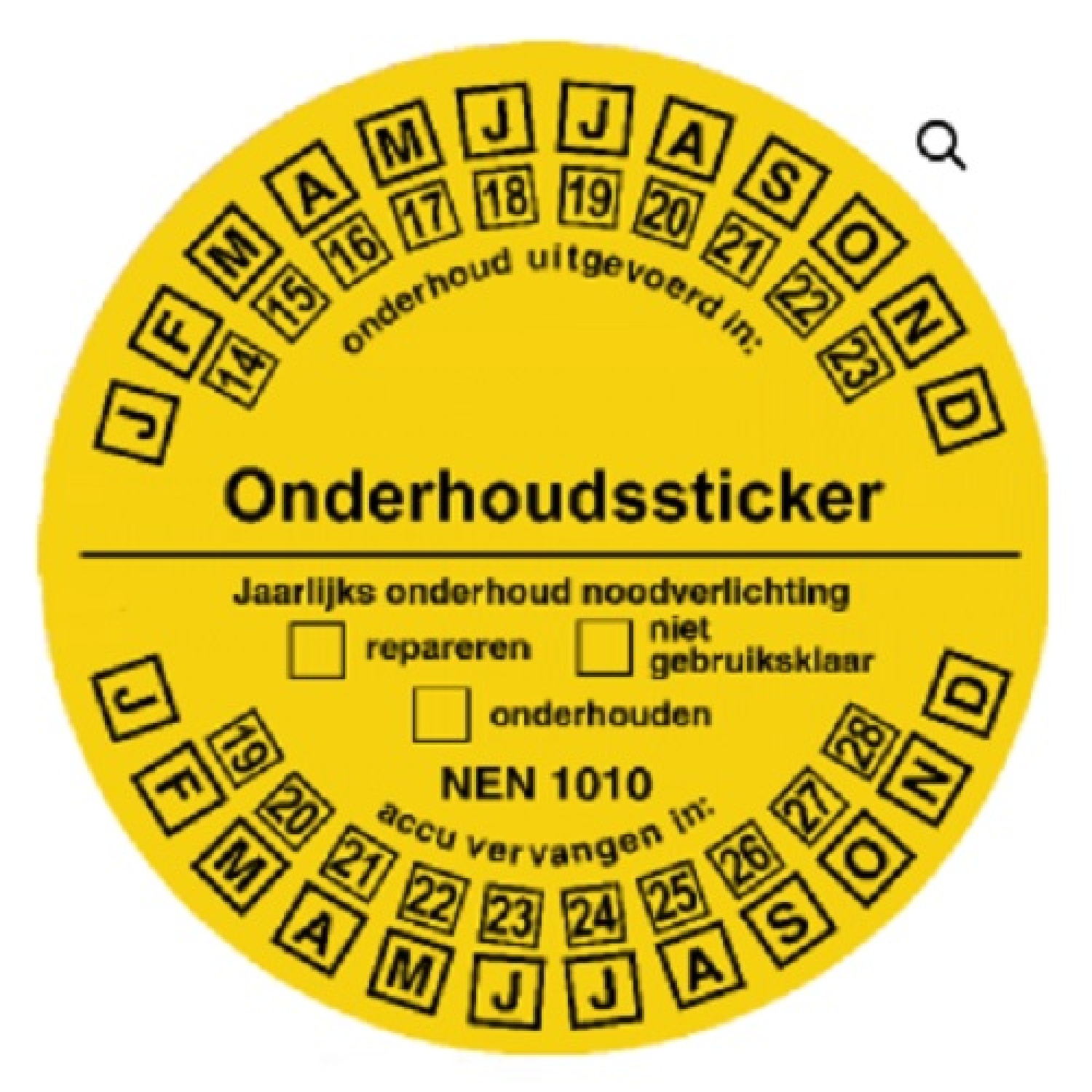 Onderhoudssticker noodverlichting