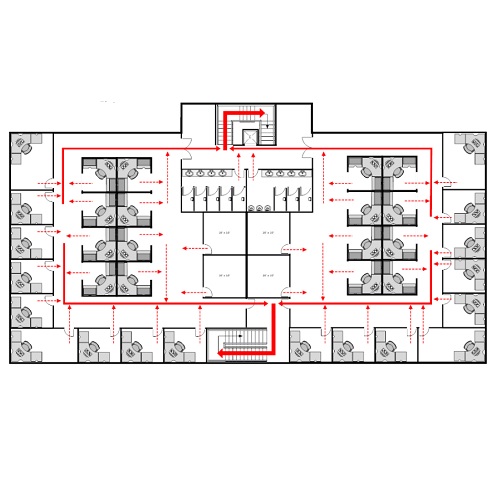Vluchtplan en ontruimingsplan tekenen meer dan 1000m2
