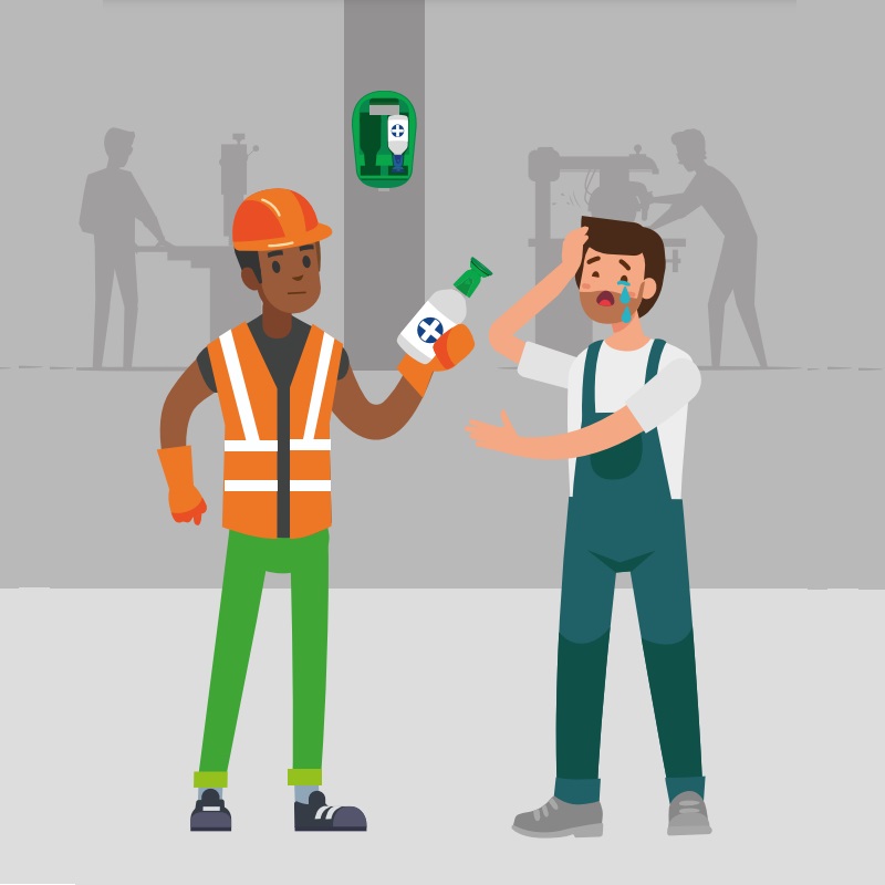 Oogspoelstation leeg voor Eyeaid oogspoelflessen