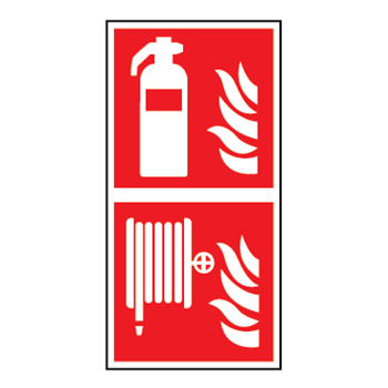 Combinatie pictogram Brandblusser en Brandslang kunststof diverse maten