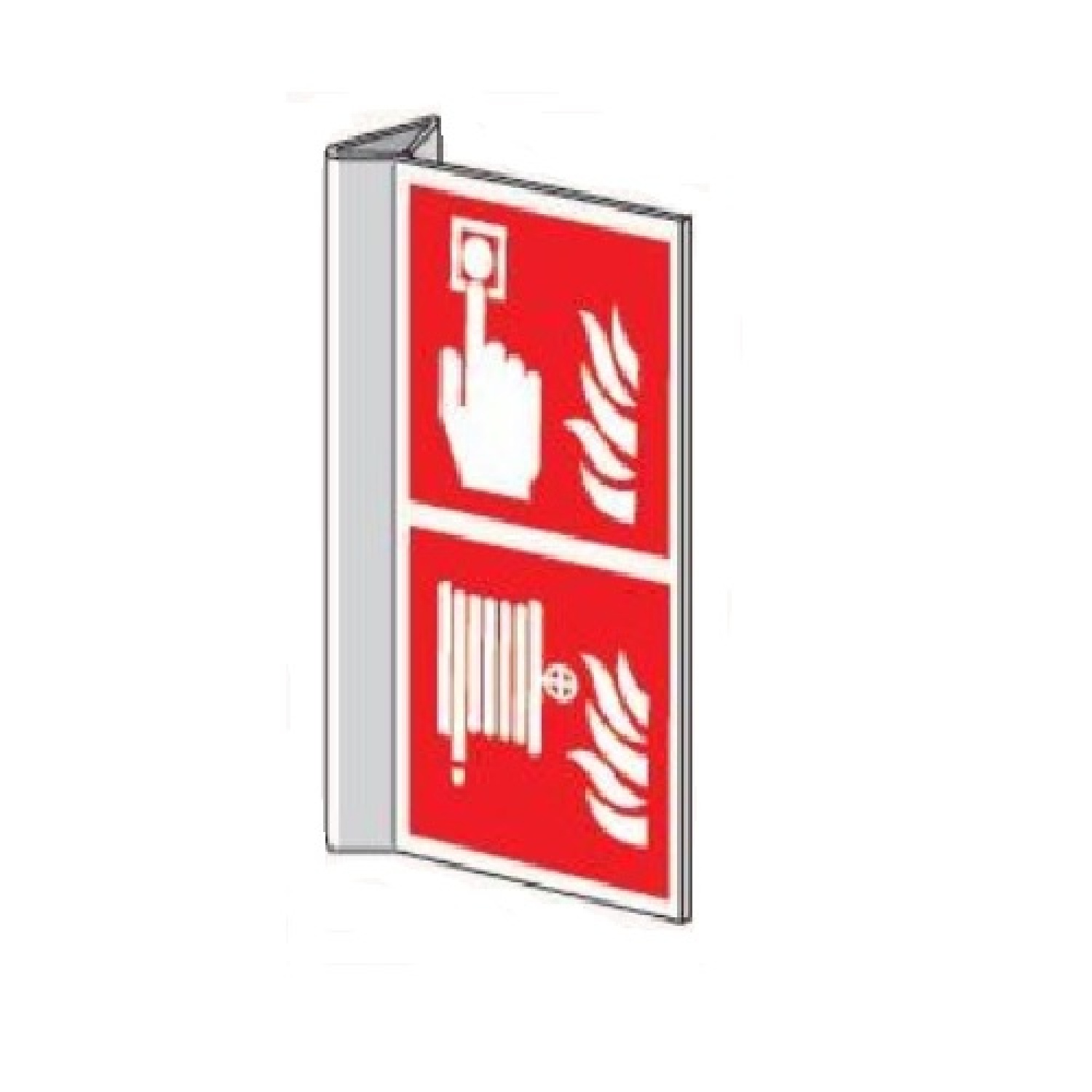 Pictogram meldknop en brandslang haaks kunststof 200x400mm