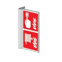 Pictogram meldknop en brandslang haaks kunststof 200x400mm