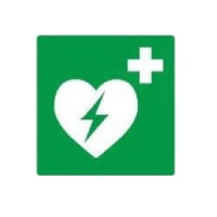 Pictogram sticker AED 200x200mm