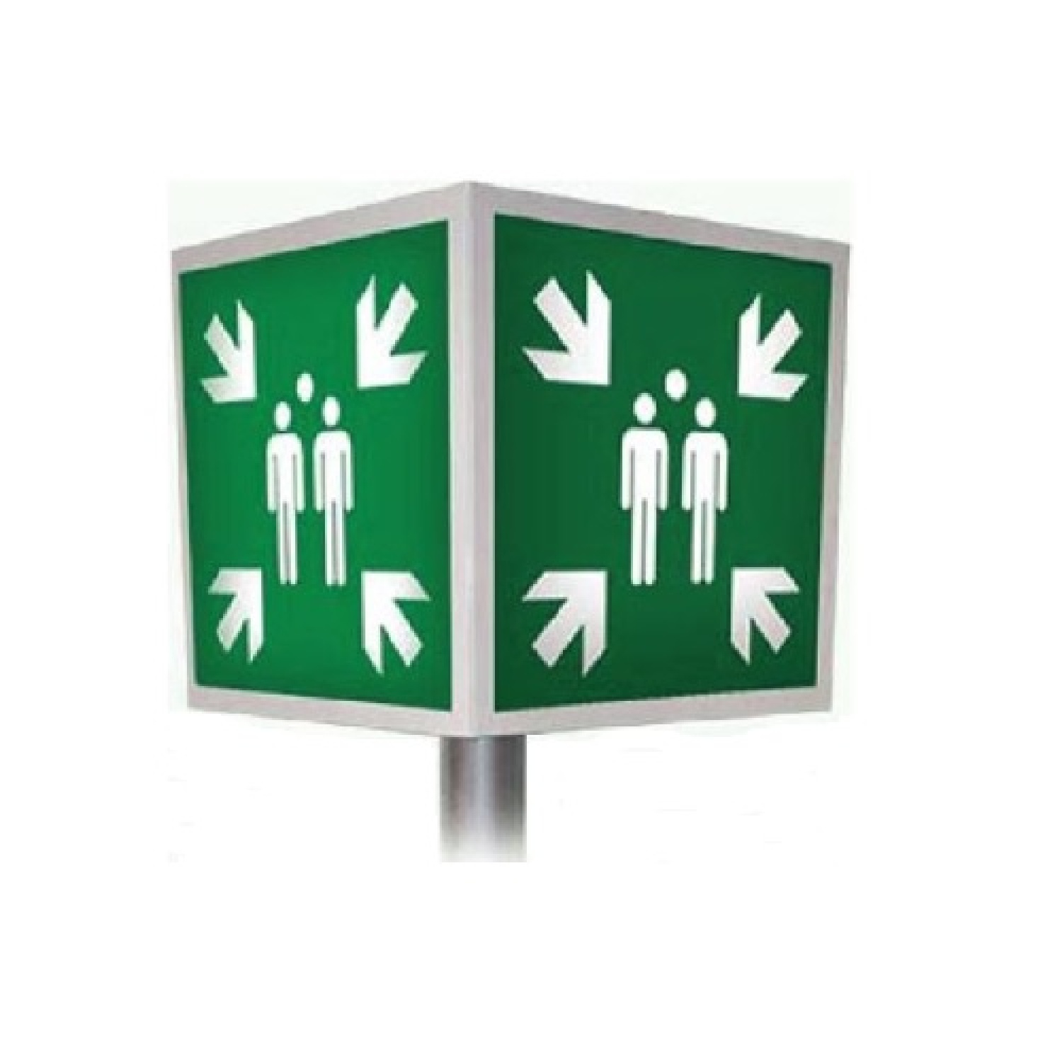Pictogram verzamelplaats 3D aluminium plat 400x400mm