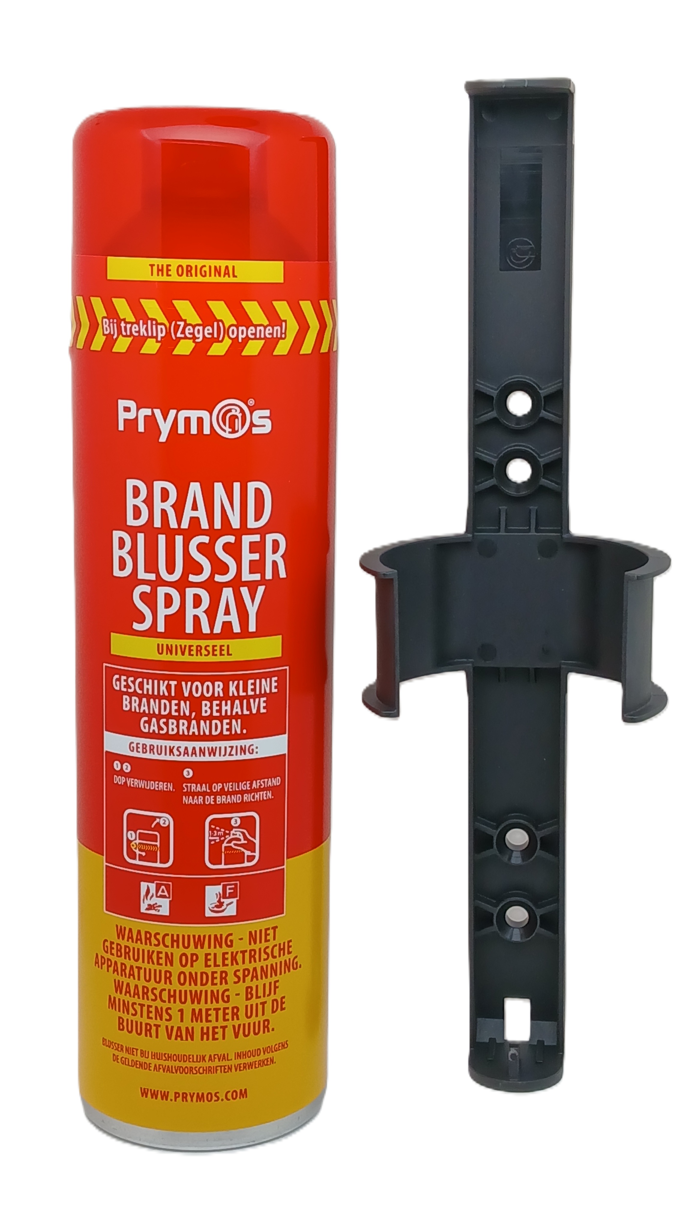 Prymos spray brandblusser universeel met wandhouder