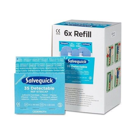 Salvequick navulling blauwe plastic pleisters 6735