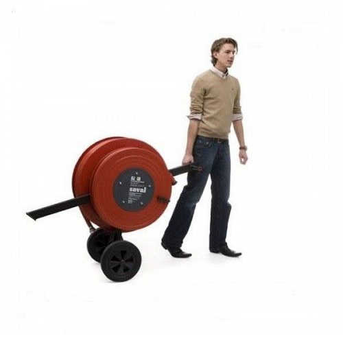 Saval haspelwagen 45 meter 1" met 30 meter 3/4 brandslanghaspel