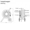 Saval haspelwagen 70 meter 1" met 20 meter 1" brandslanghaspel