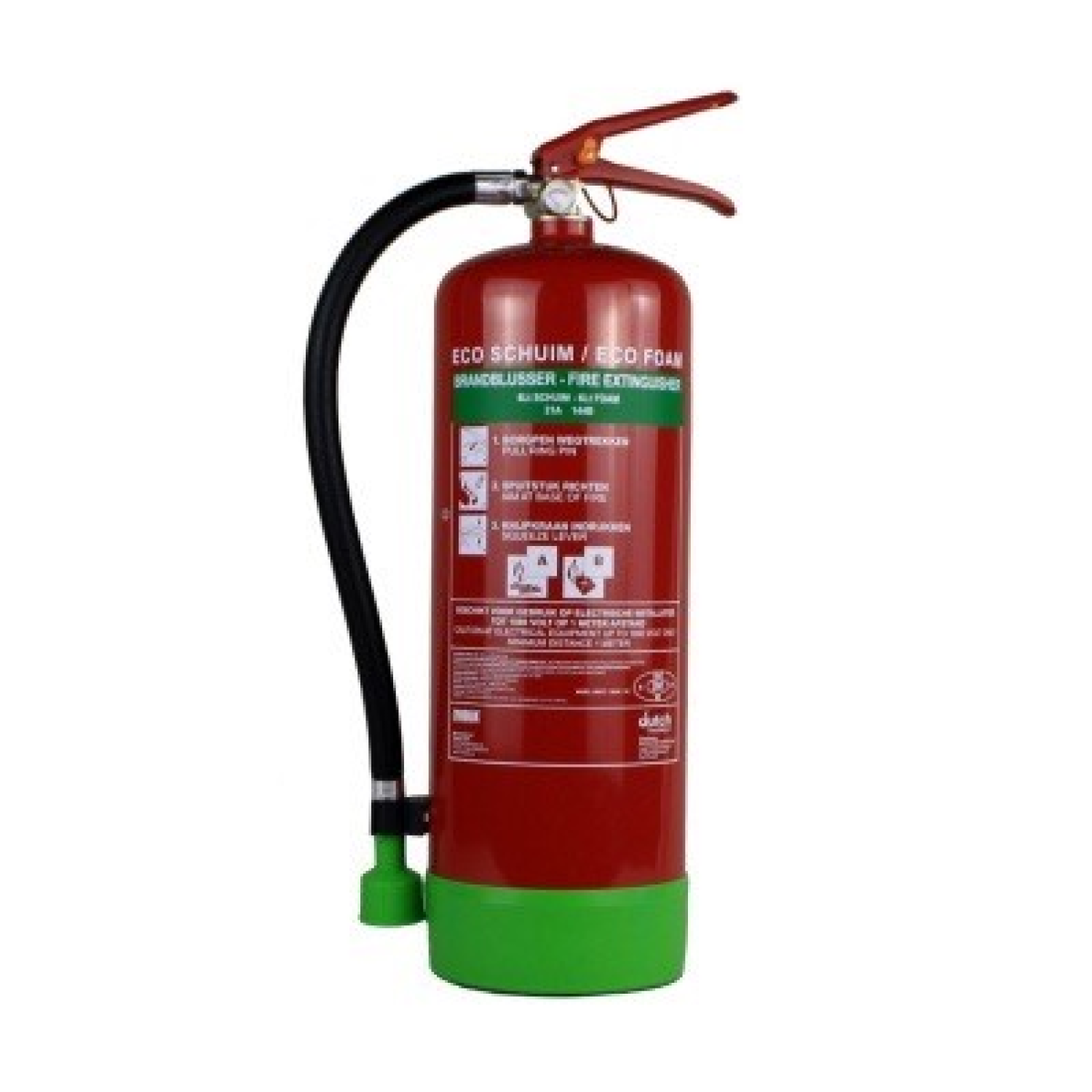 Mobiak schuimblusser 6 liter ECO Engels en Nederlands etiket