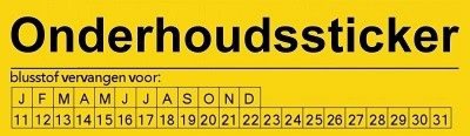 REOB uitgebreid onderhoudssticker