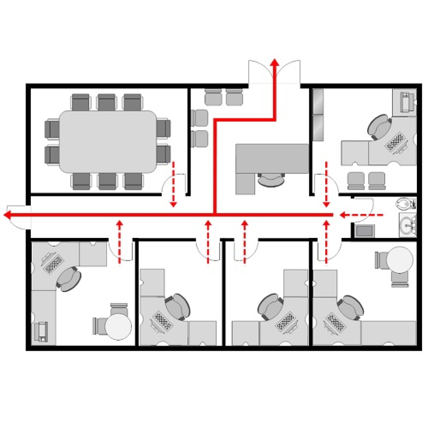Vluchtplan en ontruimingsplan kleiner dan 400m2