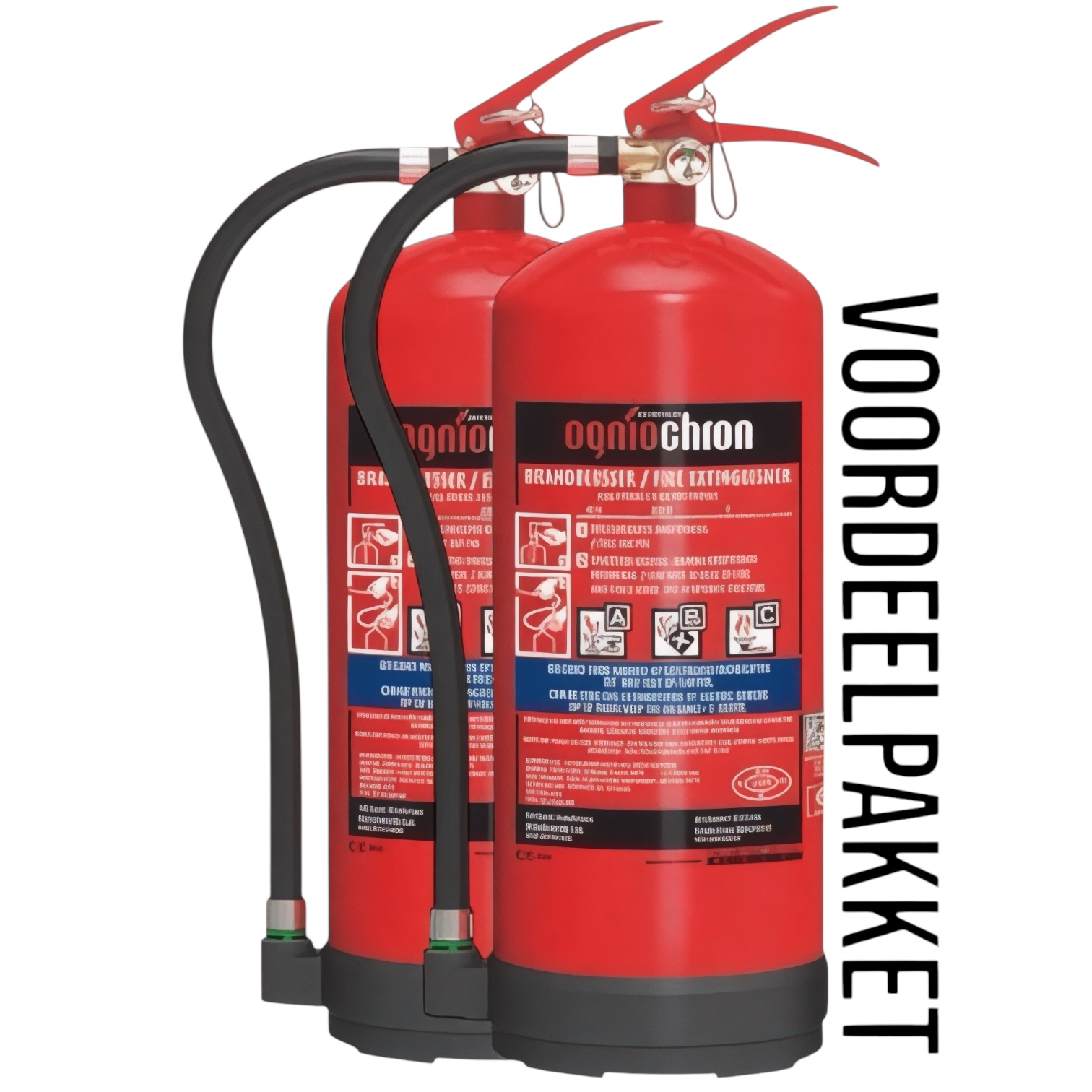 Voordeelpakket 2 Ogniochron ABC Poederblusser 6 kilo Nederlands en Engels etiket