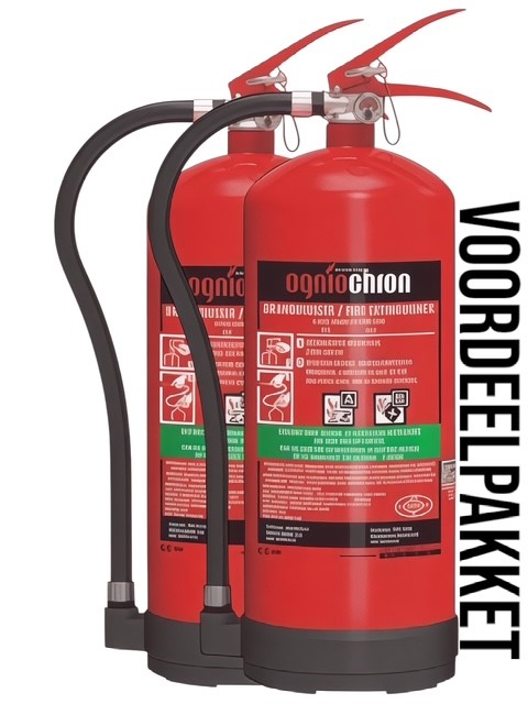 Voordeelpakket 2 Ogniochron AB Schuimblusser 6 liter engels en nederlands etiket